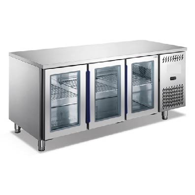 3 Glass Doors Fancooling Undercounter Chiller